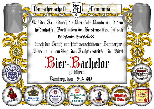Urkunde Bierbachelor